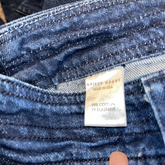 APIECE APART New York Bahia High Waist Straight Leg Dark Wash Blue Jeans EUC - 0 - Picture 9 of 10